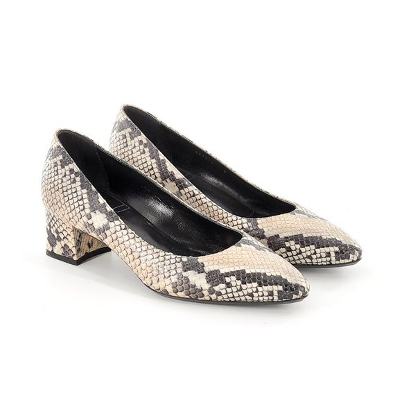 AQUATALIA Snakeskin Embossed Leather Pumps - Picture 1 of 11